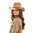 Gold, variant on Western Cowboy Fedora Hatmetal Feather Leather Band Wide Brim Sun Hat For Outdoor Sport Gardening(Black-58Cm)