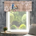 thumbnail image 4 of Valance for Windows,Spring Cherry Flower Bird Valances Curtain Rod Pocket Valance for Kitchen Bedroom Living Room Bathroom,Rustic Floral Retro Wood Board Short Curtains Window Treatment 54x18in, 4 of 9