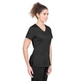 thumbnail image 4 of healing hands Scrubs for Women Mock Wrap Neck Top 2 Pocket Purple Label Women's Scrub Top 2172 Jordan Black L, 4 of 6