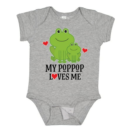 

Inktastic My PopPop Loves Me Grandson Frog Gift Baby Boy Bodysuit