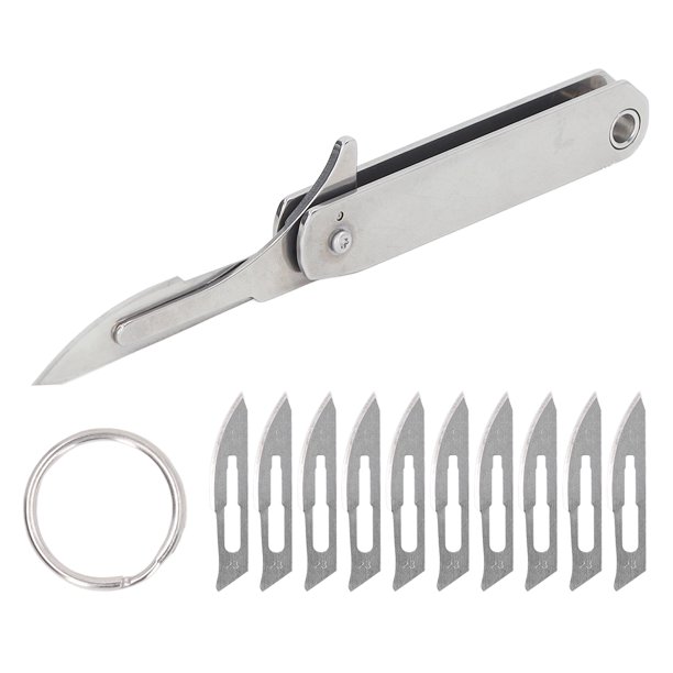 Cuchillo Plegable en Miniatura de Acero Inoxidable para Llavero, Herramienta de Apertura Rápida y Portátil, para Acampar y Escalar, Protección de Emergencia - YUNYI BRAND Deportes