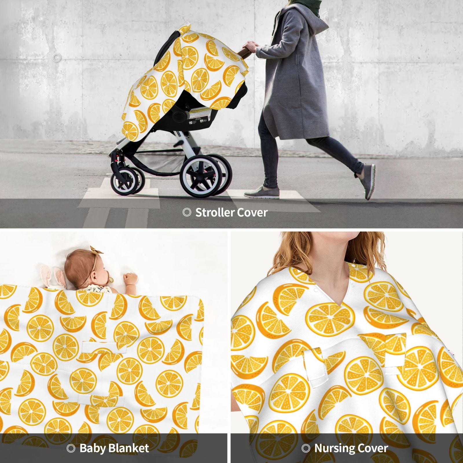 Car Seat Cover Baby - FunnyOrange Breathable Infant Car Seat Cover for Baby Carseat, Lightweight Comfort Baby Essentials Must Haves Newborn Stuff for Girl Boy