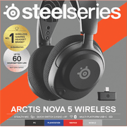 SteelSeries Arctis Nova 5 Wireless Gaming Headset — PC, PS5, PS4, Nintendo Switch, Mobile, Black