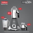 thumbnail image 4 of Vidiem Eva Twin Blend Pro 650W 110V Mixer Grinder with Stainless Steel & Transparent Jars | UL Certified | USA & Canada, 4 of 11