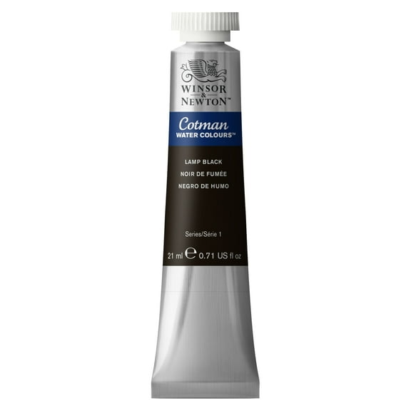Winsor & Newton Cotman Watercolor, 21ml Tube, Lamp Black
