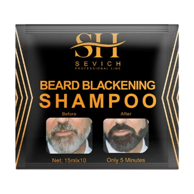 Langgg Beard Coloring Darkening Dye Shampoo Gradually Colors Mustache(15ml) 1 pc