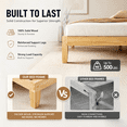 thumbnail image 4 of Ktaxon 12" Deluxe Wood Platform Bed Frame, Queen Bed Frame, Mattress Foundation, Natural Wood Finish, Queen, 4 of 10