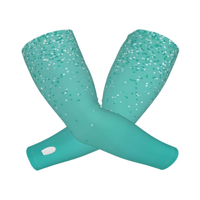Balery Turquoise Glitter Mangas Refrescantes para Brazos para Hombre y Mujer – Transpirables y Absorbentes de Humedad para Mujeres, Hombres y Niños