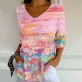 thumbnail image 2 of Tittly Womens Loose Fit Summer Tops, Double Printing Women Mom Summer Casual Baseball Short Sleeve Tees Tops Graphic Tees, T Shirts for Women, Womens Tops Tshirts Shirts Multi-color 2XL, 2 of 4