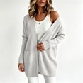 thumbnail image 3 of Perfectbot Women's Open Front Mid-Length Knit Cardigan Sweater, Loose Drop Shoulder for Casual Layering, 3 of 8