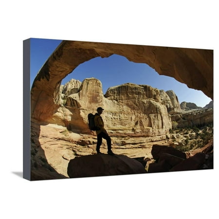 Hiking, Hickman Bridge, Capitol Reef National Park, Utah, USA, (Mr) Stretched Canvas Print Wall Art By Norbert