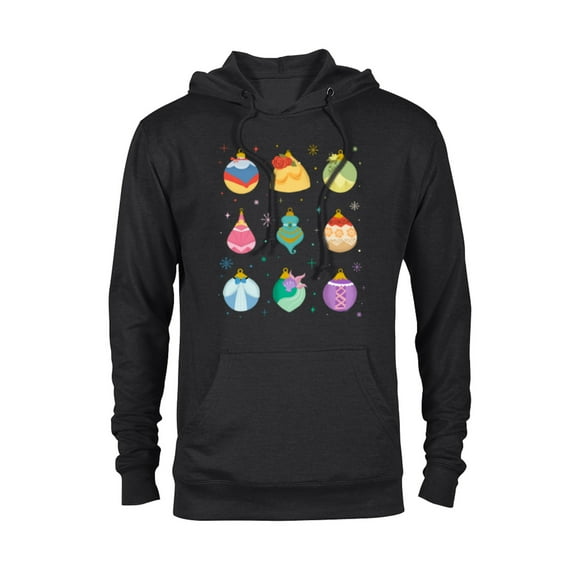 Disney Princess Holiday Enchanting Christmas Ornaments - Pullover Hoodie for Adults - Customized-Black