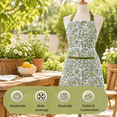 Agate Green Hand Block Print Cotton Kitchen Apron with Pocket and Ties ...