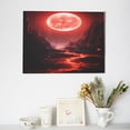 thumbnail image 6 of Gukieu Red Moon Lava Print Horizontal Canvas Decorative Painting 12x16 Inch Shrinkage Resistant Frame Hanging Home Wall Art Decor, 6 of 6