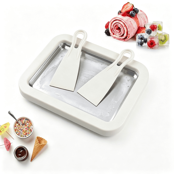 NORIZF Rolled Ice Cream Maker Machine,Extra Large Electric-Free Cold Pan,Washable Diy Maker for Gelato,Yogurt Ice Cream&Sorbet-Makes 3 Batches,Dairy Free Ice Cream Gift,Extra Large