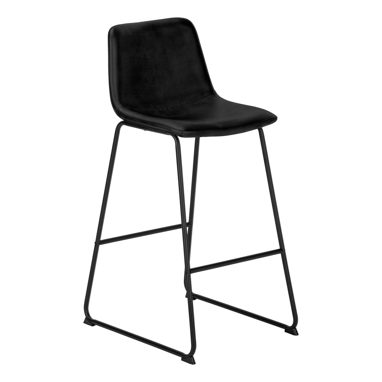 Monarch Specialties Office Chair, Bar Height, Standing, Computer Desk, Work, Pu Leather Look, Metal, Black, Contemporary, Modern