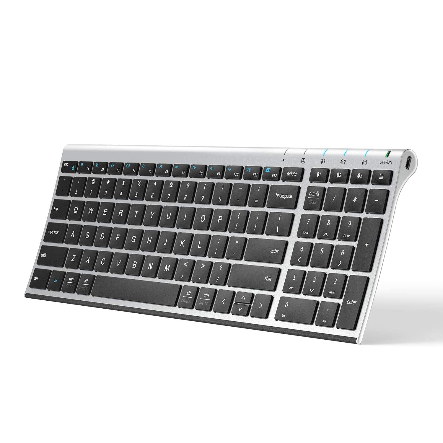 iClever BK10 Bluetooth Keyboard, Multi Device Keyboard Rechargeable Bluetooth with Number Pad Ergonomic Design Full Size Connection Keyboard iPad, iPhone, Mac, iOS, Android, Windows - Walmart.com