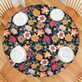 thumbnail image 2 of Round Picnic Table Cloth 100% Waterproof & Oil Proof, Elastic Fitted Table Cover for 45"-52" Round Tables, for Dining, Camping, Outdoor, 2 of 7