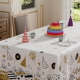 thumbnail image 3 of Birthday Gifts Hats Balloons Firework Tablecloth Rectangle Washable Table Covers for Indoor Outdoor Dining Table Home Party Decorations 60x84 Inch, 3 of 5
