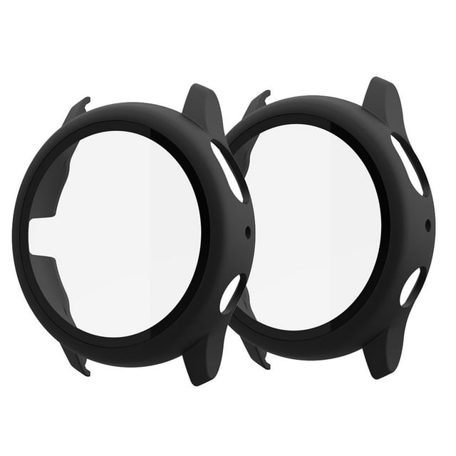 2 Pack Glass+Case Compatible with Samsung Galaxy watch Active 2 40mm 44mm All-Around cover bumper+Screen Protector Galaxy watch active 2 (Ultra-Thin, Anti-Scratch)