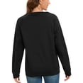 thumbnail image 5 of Gibobby Sudadera de mujer Sudadera de manga larga con cuello redondo para mujer(Negro,M), 5 of 5