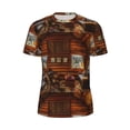 thumbnail image 5 of Wukai Log Cabin Inside Print Men's Short-Sleeved Mesh T-Shirt,Quick-Dry Short Sleeve Workout T-Shirt-X-Small, 5 of 8