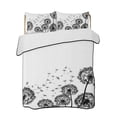 thumbnail image 2 of Dandelion Queen Size Down Alternative Comforter, Lightweight Comforter Quilt Bedding Set with Pillow Shams Black White Modern Country Rustic Plants All Seasons Bed Comforter Duvet Insert 90"x96", 2 of 7