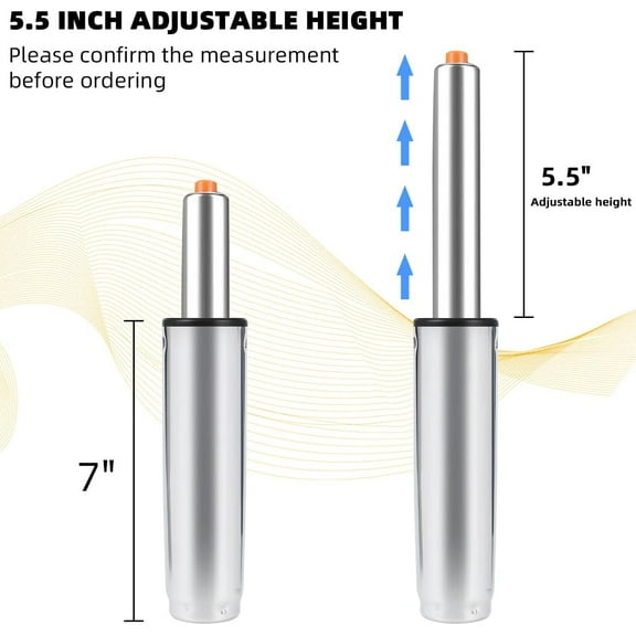 Heavy Duty Office Chair Gas Lift Cylinder, 1000 lbs Support, 5.5" Adjustable, Silent 360° Rotation,  Fit