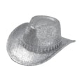thumbnail image 2 of Sombrero de vaquero, elegante accesorio para la cabeza, transpirable, estilo vintage, gorra vaquera. Plata, 2 of 9