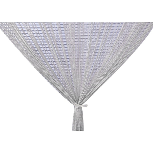 Monstrate Panel de ventana con cuentas de flecos de borla para divisor de habitación de puerta con cuentas de cortina de cuerda de 2*1m Decoración del hogar blanco Monstrate JJ22727-05