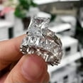 thumbnail image 2 of Luxury Cubic Zircon 2pcs/set 925 Silver Rings Engagement Jewelry Sz 6-10, 2 of 5