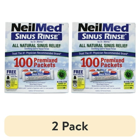 (2 pack) NeilMed Sinus Rinse Premixed Refill Packets 100 Each