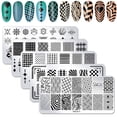 thumbnail image 1 of WOKOTO-Juego de estampado de placas de uñas, 5 uds., con estrellas geométricas clásicas, placa de imagen de uñas, Kit de estampado de Arte de uñas para mujeres y niñas, 1 of 5