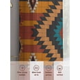 thumbnail image 6 of Aztec Tribe Sheer Curtains 96 Inches Long 2 Panels Rhombus Geometric Pattern Striped Background Light Filtering Semi Sheer Window Curtains Drapes for Bedroom Living Room 52"x96", 6 of 7