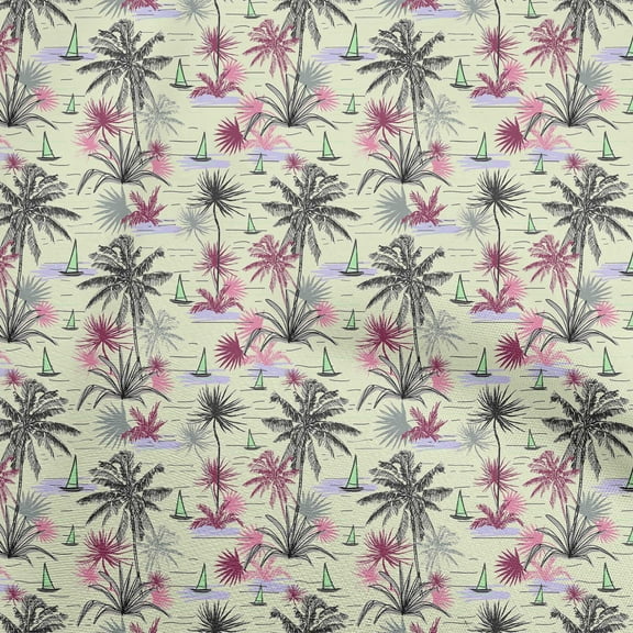 oneOone Polyester Lycra Light Yellow Fabric Sea Life Pattern Sewing Fabric By The Yard Printed Diy Clothing Sewing Supplies 56 Inch Wide