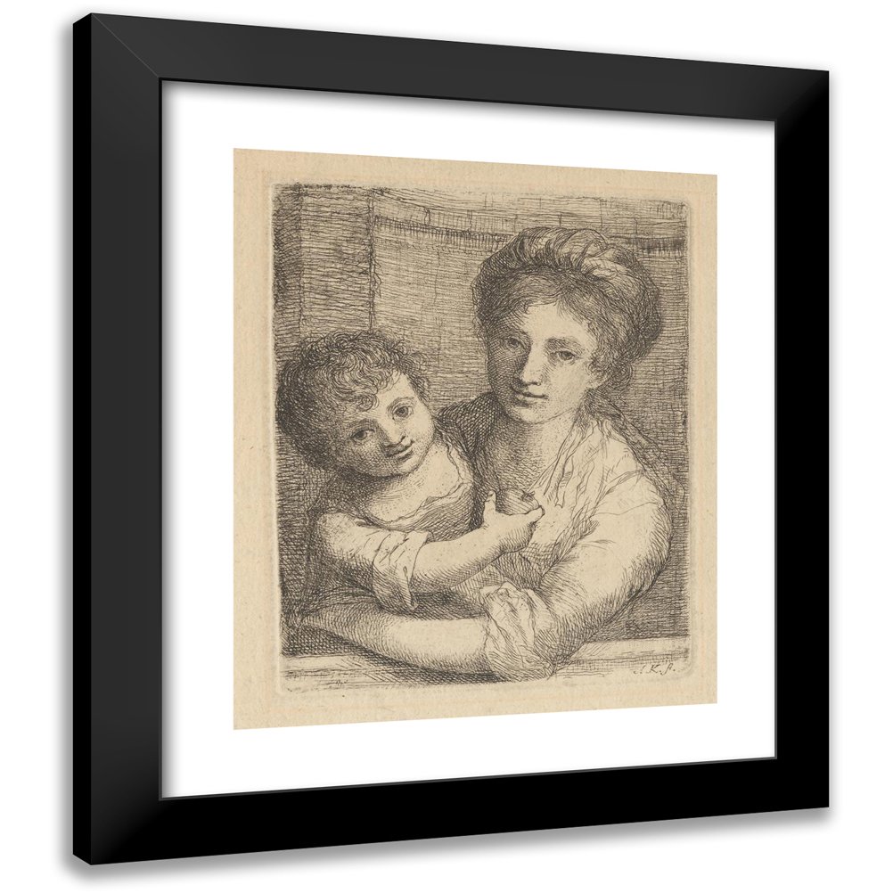 Angelica Kauffmann 12x14 Black Modern Framed Museum Art Print Titled - Mother and Child