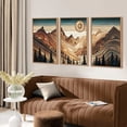 thumbnail image 3 of HPNIUB Large Mountain Framed Canvas Wall Art Tree Ring Rustic Desert Painting Brown Abstract Landscape Decor Set of 3 for Living Room Bedroom Office 24x36 Inch, 3 of 9