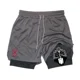 thumbnail image 4 of Pantalones cortos de gimnasio de Anime para hombre, 2 en 1, transpirables, absorbentes del sudor, de secado rápido, para entrenamiento, gimnasio, con bolsillos, 4 of 5