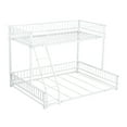 thumbnail image 5 of Harper & Bright Designs Metal Twin XL Over Queen Bunk Bed, Floor Bunk Bed Frame with Ladder and Safety Guardrails, Can be Converted Into Two Bed, White, 5 of 12