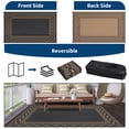 thumbnail image 4 of HIWEAVER 9' x 18' Black/Brown Outdoor Rug PP Plastic Straw Woven Waterproof Patio Rug with Border Portable Outside Carpet for Balcony Deck Picnic Garden Decor, 4 of 6