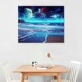 thumbnail image 2 of JRXY Ocean Wall Art Beach Bedroom Wall Decor Above Bed Moon Wall Art For Living Room Big Framed Canvas Art Size  16x12in, 2 of 4