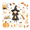 Magical Halloween Girl, variant on Yayeee Foldable Storage Basket for Shelves with Handles Waterproof Cloth Bins, Orange Magical Halloween