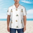 thumbnail image 4 of Balery Rabbit Blowing Dandelions Print Men's Hawaiian Shirts Short Sleeve Beach Shirt Relaxed Fit Vacation Button Down Shirts-Small, 4 of 9