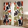 thumbnail image 3 of Feelyou Cartoon Fashion Camo Black Out Curtains for Teens, Chic Camouflage Curtains Pack of 2 (42x63 Each), Green Square Abstract Bedroom Curtains, Black Out Curtains Decor, 3 of 7