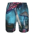 thumbnail image 4 of Kdxio Fantasy Mushrooms Pattern Mens Casual Shorts - Drawstring Summer Beach Sports Shorts for Men, 4 of 9