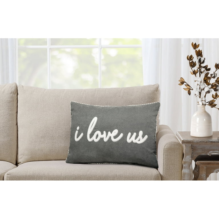 Mainstays Decorative Throw Pillow, I Love Us Sentiment Chenille