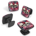 thumbnail image 2 of 4 Pcs Cabinet Handle Drawer Pulls Couple Skulls Knobs with Screws Square Furniture Office Cabinet Knob Decoration, 2 of 7