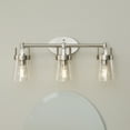 thumbnail image 4 of Better Homes & Gardens 22" Contemporary 3-Head Vanity Light, Satin Nickel Finish Clear Glass Shades, 4 of 10