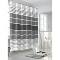 thumbnail image 3 of Fsddascl Gray Ombre Stripe Shower Curtain Set - 36" x 78" Washable Bathtub Curtain with 12 Hooks, Vintage Minimalist Gradient Lines Waterproof Fabric Stall Shower Curtains for Bathroom/Bathtub, 3 of 6