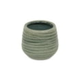 thumbnail image 3 of Cheungs 5927GRN Fairloam Round Curved Wave Lined Pattern Ceramic Pot, Green - Small, 3 of 5